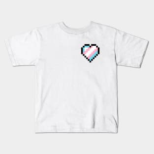 Transgender Pride Pixel Heart Kids T-Shirt